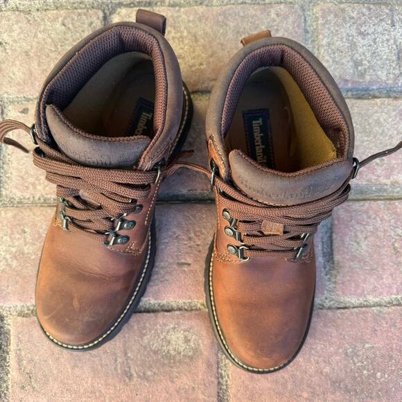 Timberland Brown Leather Lace Up Ankle Work Boots Men\'s Size 6.5 main image 4